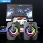 Computer Speaker Stereo Sound With Microphone 3.5mm AUX Home Office PC Speaker for Macbook Desktop Notebook Computer Loudspeaker - Image 4