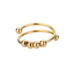 Anxiety Balls Beads Rings for Women Open Spinner Adjustable Finger Ring Stainless Steel Rotating Freely Anti Stress Jewelry Gift - Image 6