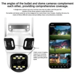 KERUI Icsee Outdoor PTZ 6K WIFI IP Camera Home Security Triple Lens Camera CCTV Video Surveillance With Triple Screens - Image 3