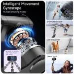 C22 AI Face Tracking Handheld Gimbal Stabiliser 360° Rotation Shoot Selfie Stick Tripod for Mobile Phone, 1/4'' Screw for Camera - Image 3