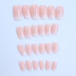 ARTAUG 24pcs Glossy Pink Press On Nails Medium Square Fake Nail Elegantstyle False Nail Full Cover Fake Nail For Stylish Women - Image 3