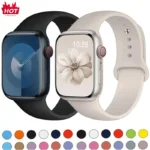 Silicone Band For Apple Watch strap 46mm 44mm 45mm 40mm 41mm 42-38mm 49mm sport bracelet iwatch series 11 10 9 8 7 6 5 SE Ultra3