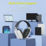 BINNUNE BW06 2.4GHz Wireless Gaming Headset with Mic for PS5 PS4 PC Mac Playstation Bluetooth Gaming headphone with Microphone - Image 6