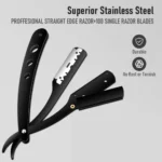 Men Shaving Barber Razor Black Classic Folding Shaving Knife Armpit Hair Pubic Hair Shaver Stainless Steel Straight Razor Holder - Image 6