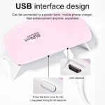 Mini UV LED Nail Lamp 6 LED Gel Nail Polish Dryer Convenient USB Interface Folding Design Manicure UV Curing Light - Image 4