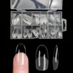 Fake Nails Long Round 120-Piece Set, Pre-Made Semi-Matte Glue Nail Tips, Suitable for Full Coverage of Acrylic Fake Nails, 12 Sizes for Home DIY Salon