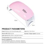 Mini UV LED Nail Lamp 6 LED Gel Nail Polish Dryer Convenient USB Interface Folding Design Manicure UV Curing Light - Image 6