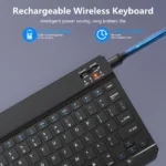 10inch Bluetooth Wireless Keyboard Rechargeable For Mobile Phones Tablet Russian Spanish French AZERT For Android ios Windows - Image 4
