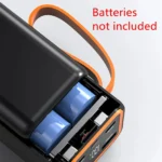 Portable Power Bank Case DIY Battery Storage Boxes Dual USB Type-C Power Bank Shell Battery DIY Shell 4 Slots 21700 No Battery - Image 2