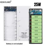 25W Battery Charge Storage Box Dual USB Micro Type C 18650 Power Bank Shell PD QC3.0 Quick Charge For Smartphone Without Battery