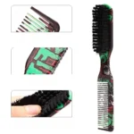 Double-sided Comb Printed Pattern Beard Styling Brush Professional Shave Beard Brush Barber Broken Hair Remove Comb For Men - Image 6