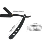 Men Shaving Barber Razor Black Classic Folding Shaving Knife Armpit Hair Pubic Hair Shaver Stainless Steel Straight Razor Holder - Image 3