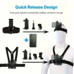All-in-One Action Camera Accessories Kit Head Strap Chest Strap Mount Adjustable for GoPro Hero Phone Osmo SJCAM AKASO insta360 - Image 2