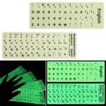 For Laptop PC Luminous Keyboard Sticker Letter Protective Film Alphabet Layout Spanish/English/Russian/Arabic/French Language