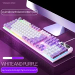K500 Pink Keyboard Mixed Color White Pink Keycaps 104 Keys Wired Gaming Keyboard for Laptop PC - Image 5