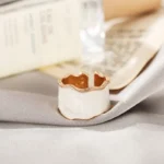1pc Vintage White Enamel Metal Irregular Shape Geometric Open Adjustable Ring for Women Girl Fashion Jewelry Birthday Gifts - Image 4