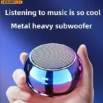 Wireless Bluetooth Speaker Portable Small Steel Gun Metal Heavy Stereo Surround Subwoofer Outdoor Mini Bluetooth Small Speaker - Image 2