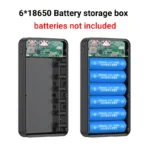 6*18650 Power Bank Battery Box Holder Dual USB Type C Charge Shell With camping lights for iPhone Huawei 18650 Battery Cases - Image 3