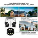 KERUI Icsee Outdoor PTZ 6K WIFI IP Camera Home Security Triple Lens Camera CCTV Video Surveillance With Triple Screens - Image 2