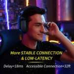 BINNUNE BW06 2.4GHz Wireless Gaming Headset with Mic for PS5 PS4 PC Mac Playstation Bluetooth Gaming headphone with Microphone - Image 3