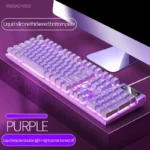 K500 Pink Keyboard Mixed Color White Pink Keycaps 104 Keys Wired Gaming Keyboard for Laptop PC - Image 4