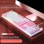 K500 Pink Keyboard Mixed Color White Pink Keycaps 104 Keys Wired Gaming Keyboard for Laptop PC - Image 2
