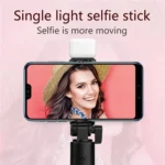 Portable Bluetooth Selfie Stick Tripod Holder with Remote Shutter Fill Light Extendable Wireless Remote Retractable Phone Stand - Image 2