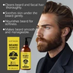 East Moon 2in1 Beard Shampoo and Care Lotion for Men Strengthens Beard Roots Nourishes Thickens Cleans and Moisturizes - Image 4