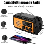 Woopker Emergency Radio 20000mAh XSY-350 FM Radio AM/WB/NOAA Weather Dual USB Rechargeable Solar SOS Alarm Power Bank Flashlight - Image 3