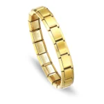 Yupsk Trendy Square Italy Stainless Steel Bracelets For Women Men HipHop Metal Modules Stretchable Gift Birthday Party Jewelry - Image 4
