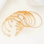 7 Pcs/Set Punk Gold Color Bracelets for Women Streetwear Goth Heart Prints Metal Design Open Bangle Fashion Jewelry Gifts 2024 - Image 4