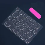 24 Square Short Fake Nails +1 Nail File +1 Piece of Jelly Glue - Image 5