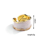 1pc Vintage White Enamel Metal Irregular Shape Geometric Open Adjustable Ring for Women Girl Fashion Jewelry Birthday Gifts - Image 6