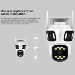 KERUI Icsee Outdoor PTZ 6K WIFI IP Camera Home Security Triple Lens Camera CCTV Video Surveillance With Triple Screens - Image 6